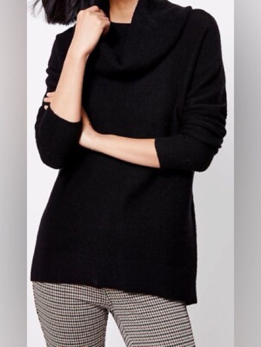 LOFT Black Cowl Neck Sweater